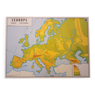 School map: the earth: the states of the world n°5 / europe physical map n°6