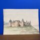 Double-sided watercolor castle landscape