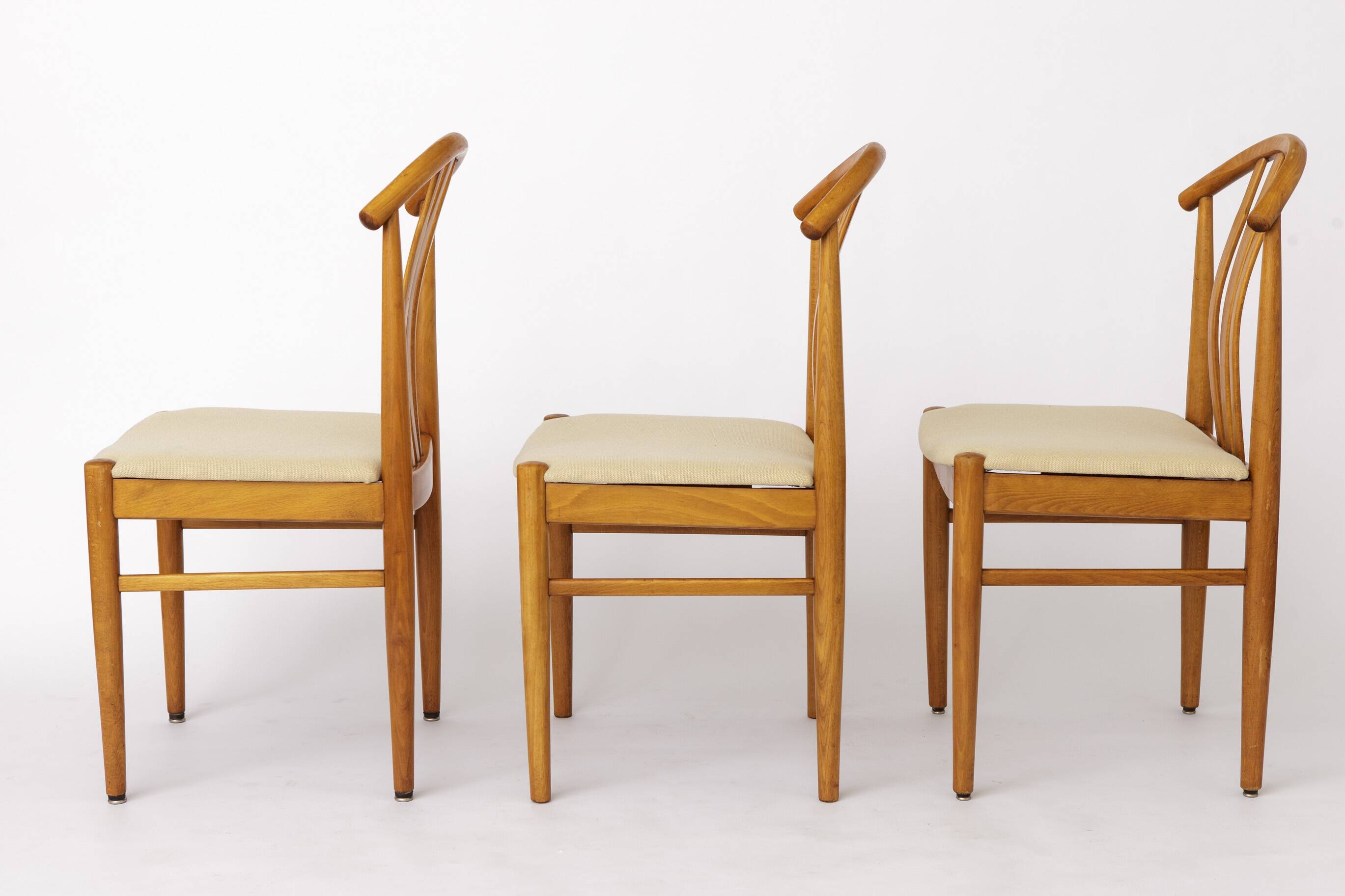 Set of 3 Vintage Swedish Chairs | Carl-Ewert Ekström | 1970s Beechwood