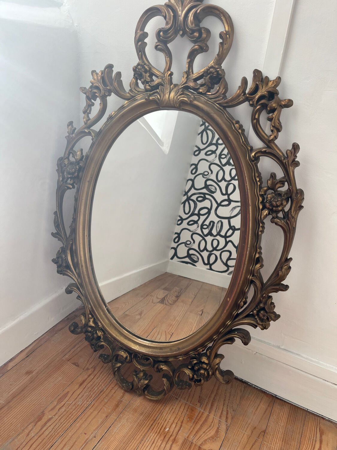Baroque mirror signed roberta wood