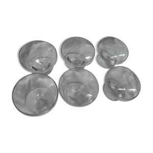 lot de 6 coupes en verre gravé