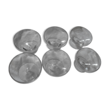 Set of 6 glass cups engraved Art Deco era