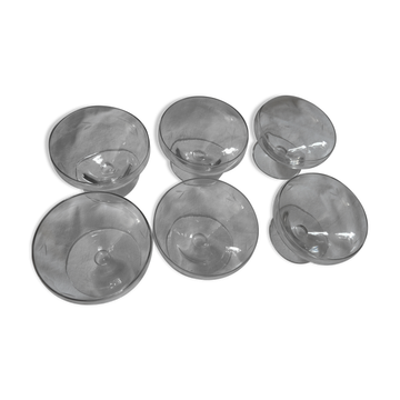 lot de 6 coupes en verre gravé époque art déco