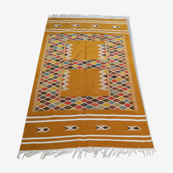 Handmade Berber colored patterned biker carpet  215 x120cm