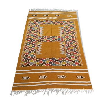 Handmade Berber colored patterned biker carpet  215 x120cm