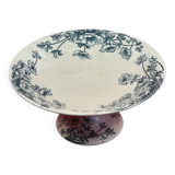 Gien opaque porcelain compote, Anemones 23.2 x 11 cm