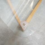 Vintage coffee table in wood and glass