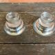 Paire de Bougeoirs Design KNUT et MARIANNE HAGBERG Verre Moulé Vintage