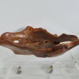 Large olive wood empty pocket, signed, 1966