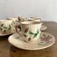 Coffee cups and saucers in Desvres earthenware.