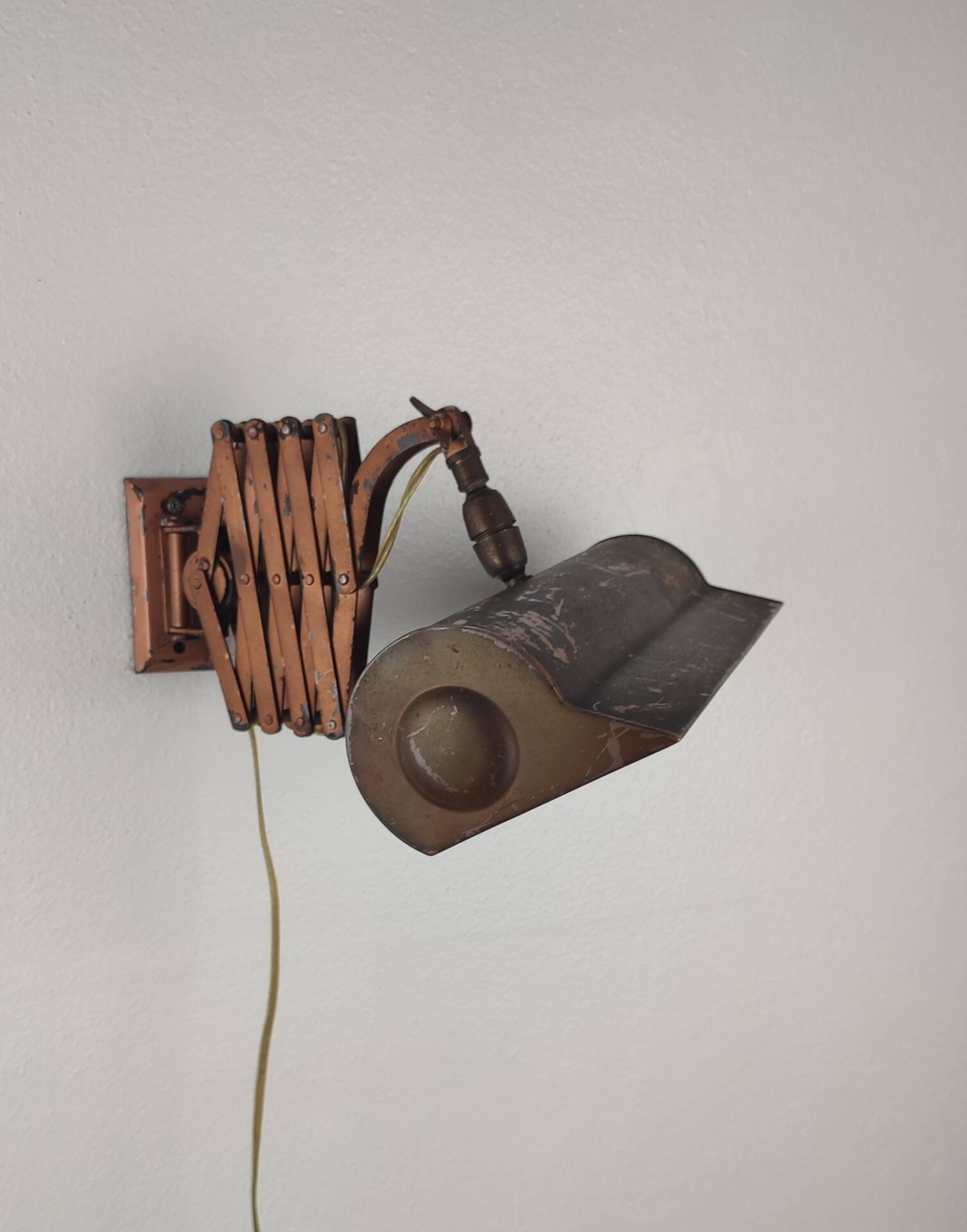 Vintage Industrial Scissor Arm Wall Lamp, Metal Pantograph Light