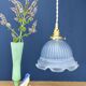 Vintage blue glass pendant light