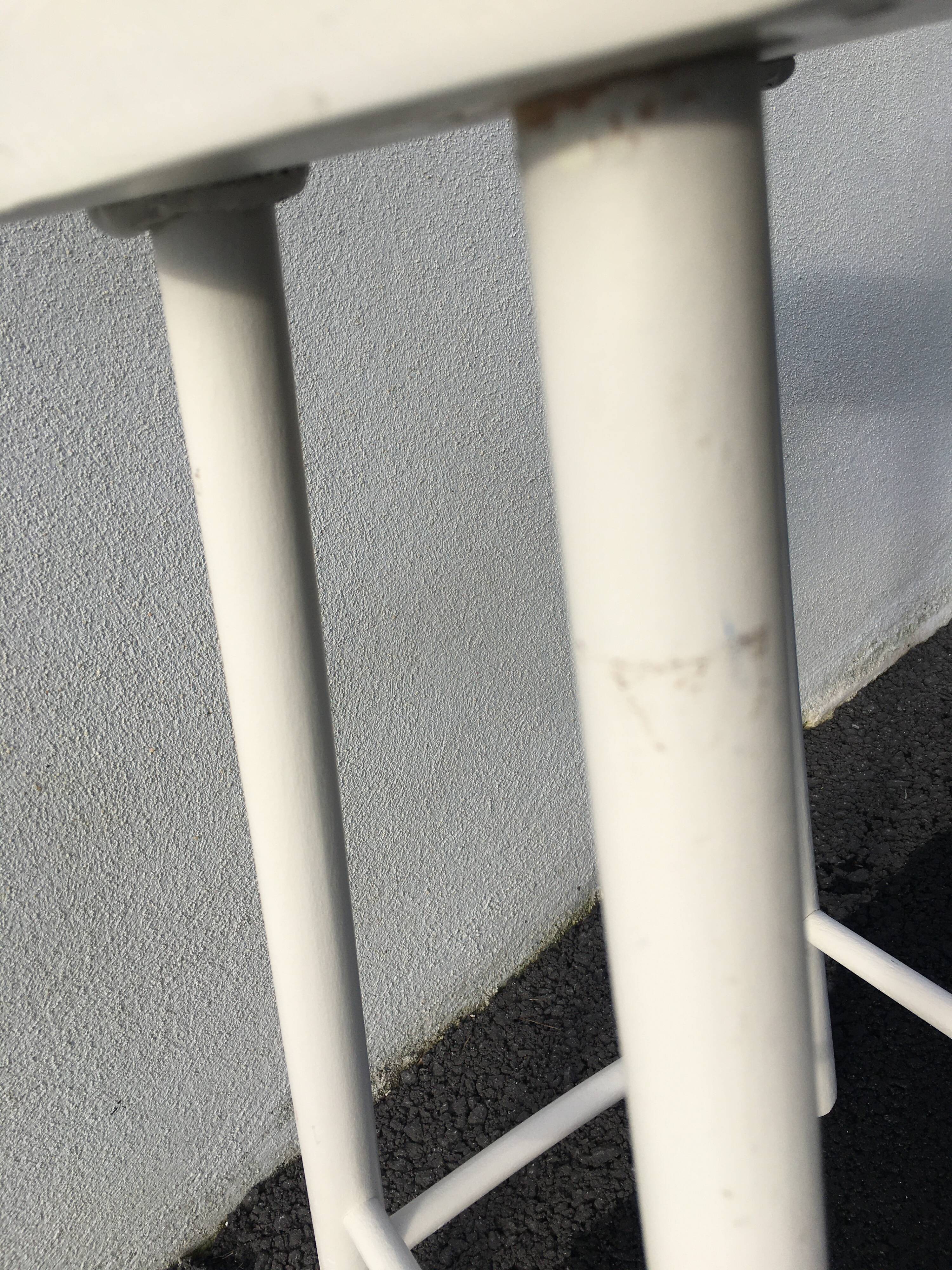 White tinted scandinavian wooden stool 1960