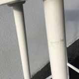 White tinted scandinavian wooden stool 1960