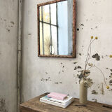Pink patinated mirror 19th 54x70cm