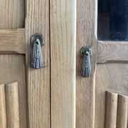 Large asymmetrical Art Deco wardrobe with three doors in oak (renovated)