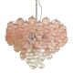 Romantic Venetian Pink "Rigadin Manubri" Murano Glass Chandelier in Venini