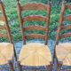 Vintage mulched chairs with high oak backrests with turned legs