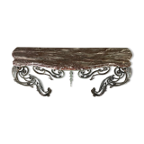 Wrought iron console and its marble, circa 1880