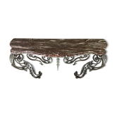 Console en fer forgé et son marbre, vers 1880