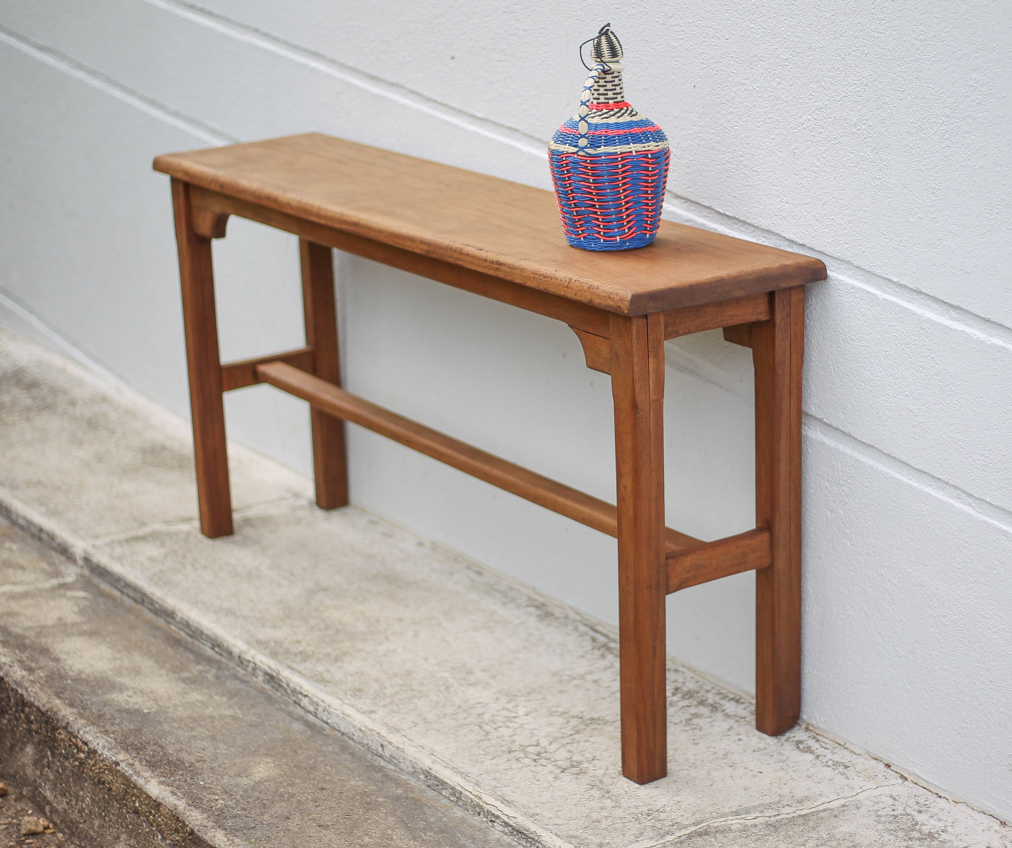Vintage wooden console, wooden furniture, console table, interior decoration