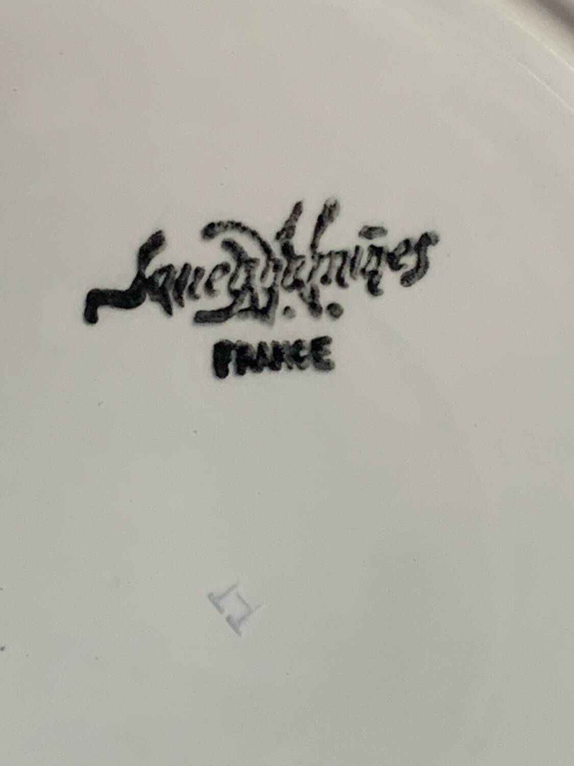 12 blue fish plates, Sarreguemines, 1930s