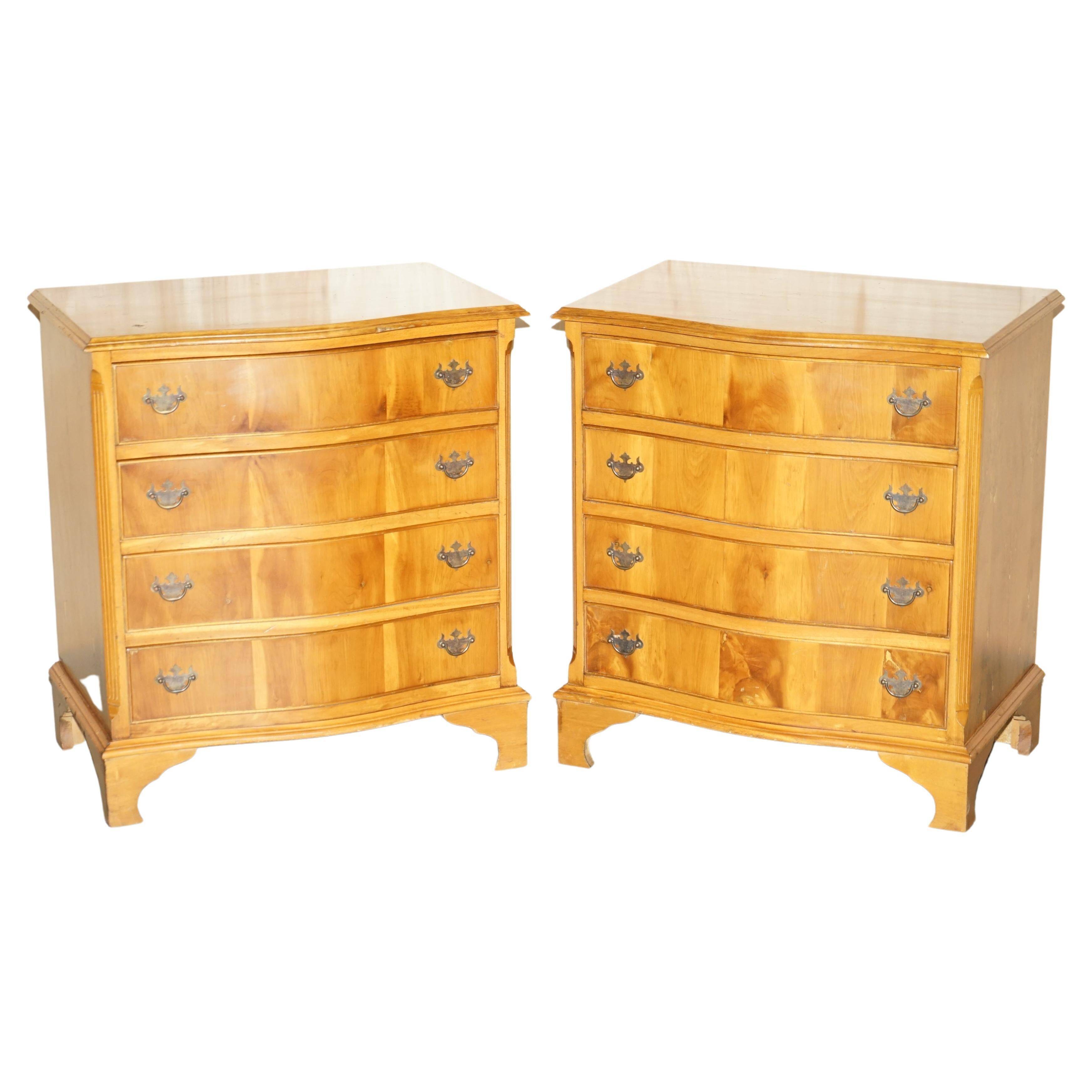 Vintage Pair of Large Knotty Fir and Burl Chests of Drawers