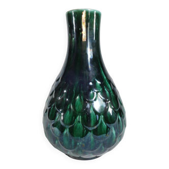 Green Vicke Lindstrand Ceramic Vase "638" Upsala Ekeby, 1950's