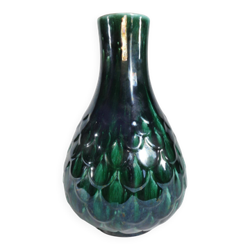 Green Vicke Lindstrand Ceramic Vase "638" Upsala Ekeby, 1950's