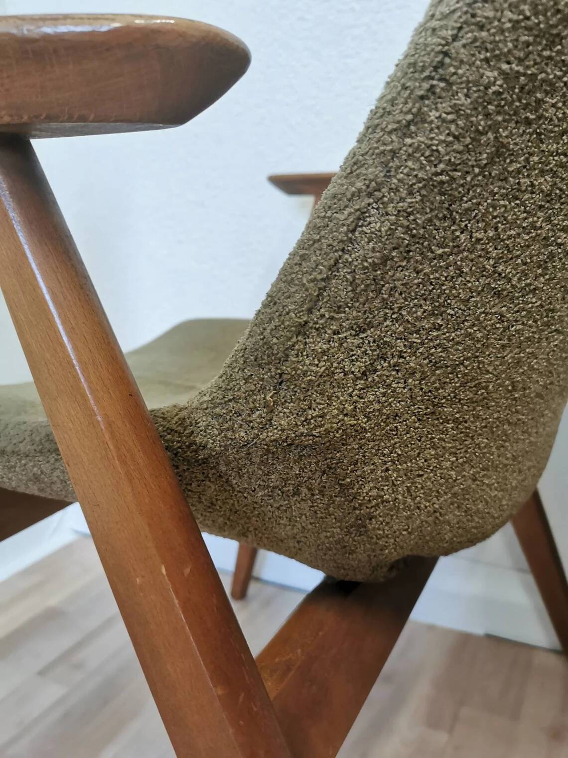 Set of 2 Rare Vintage Lupina Wooden Armchair by Niko Kralj, MCM Shell Chair