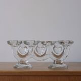 Large glass candle holder by Staffan Gellerstedt | Pukeberg Glasbruk | Sweden