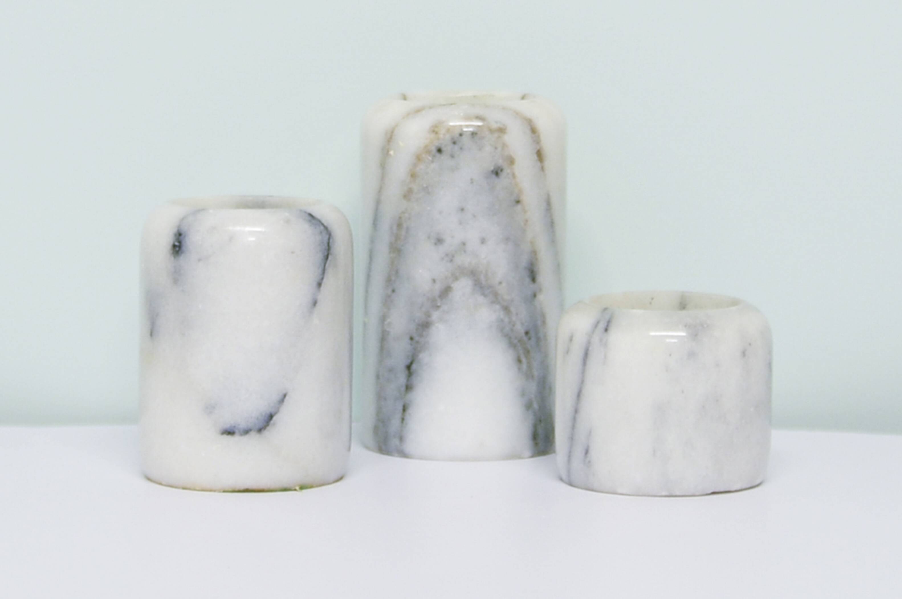 Vintage set of marble tea light holders