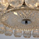 Glass and chrome chandelier