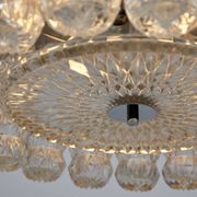 Glass and chrome chandelier