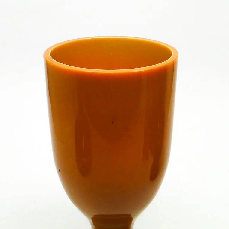 Angel vase, mid-century modern, orange glass, designed by S. Sadowski, Poland, 1970s
