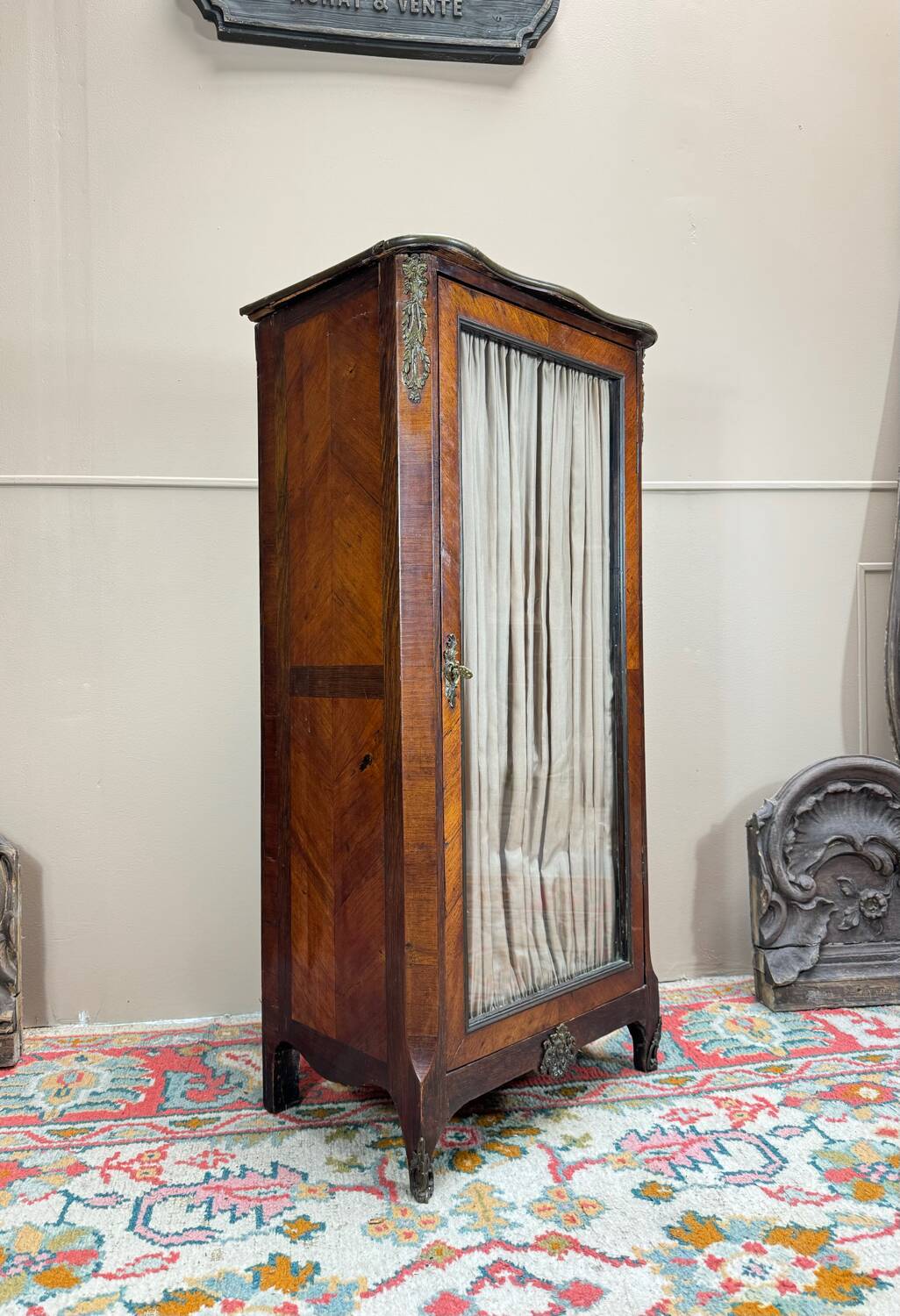 18th Century Transition Period Marquetry Display Cabinet