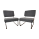 Paire de chauffeuses vintage chrome et tissus "pied de poule"