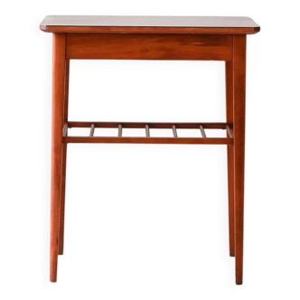 Table de chevet scandinave en teck avec étagère, années 1950
