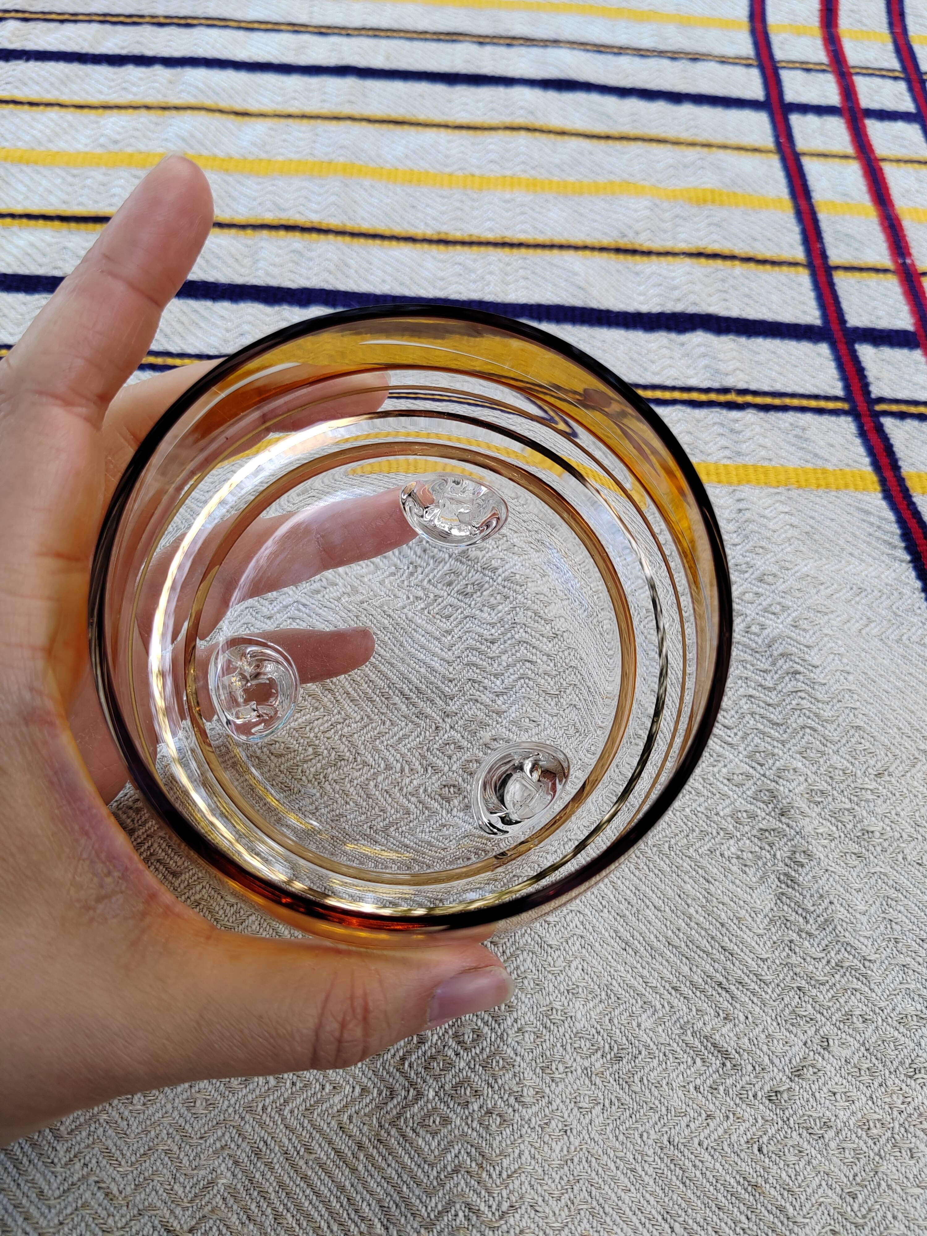 Pair of crystal stemmed bowls