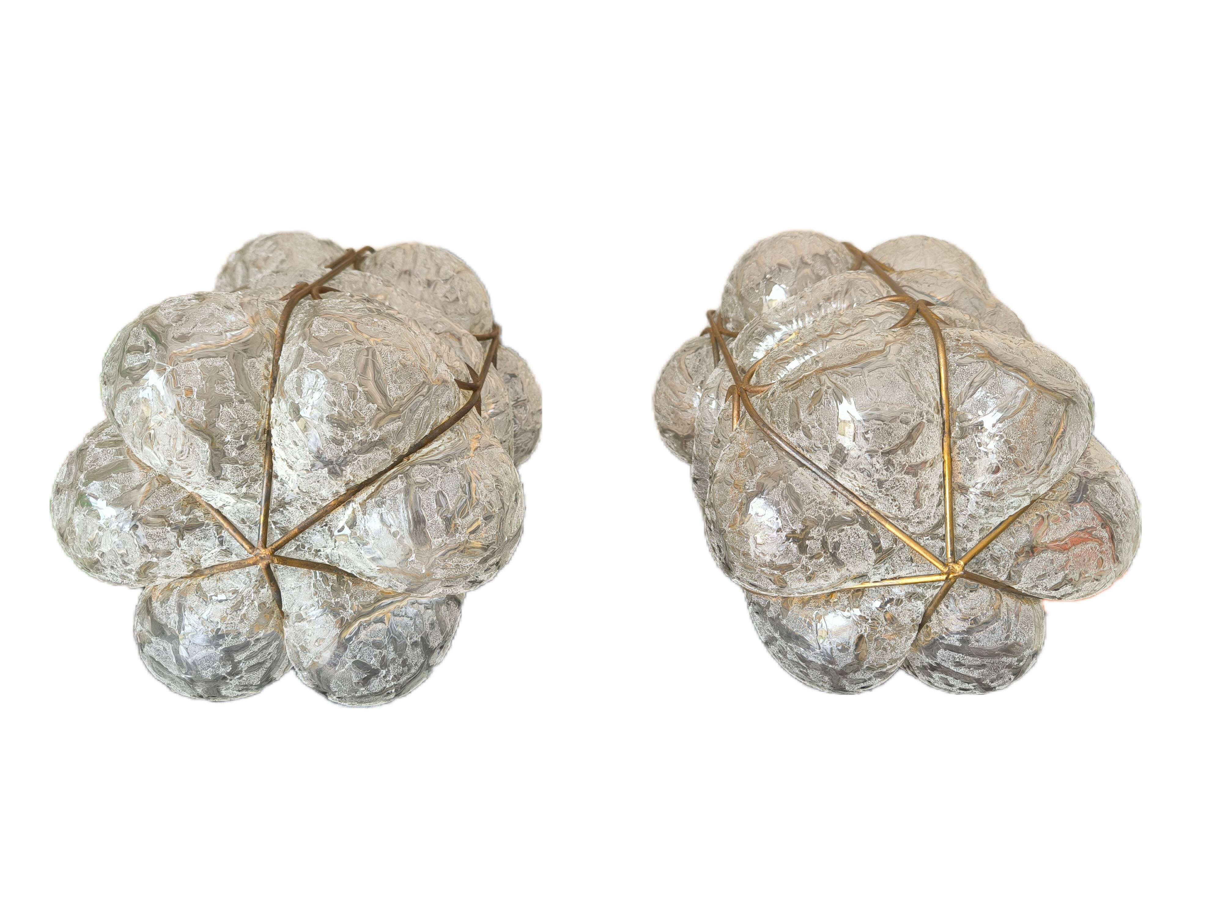 Pair of Venetian Lanterns in Blown Murano Glass