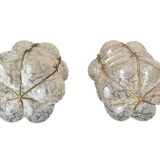 Pair of Venetian Lanterns in Blown Murano Glass