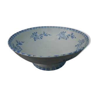 White earthenware salad with blue décor