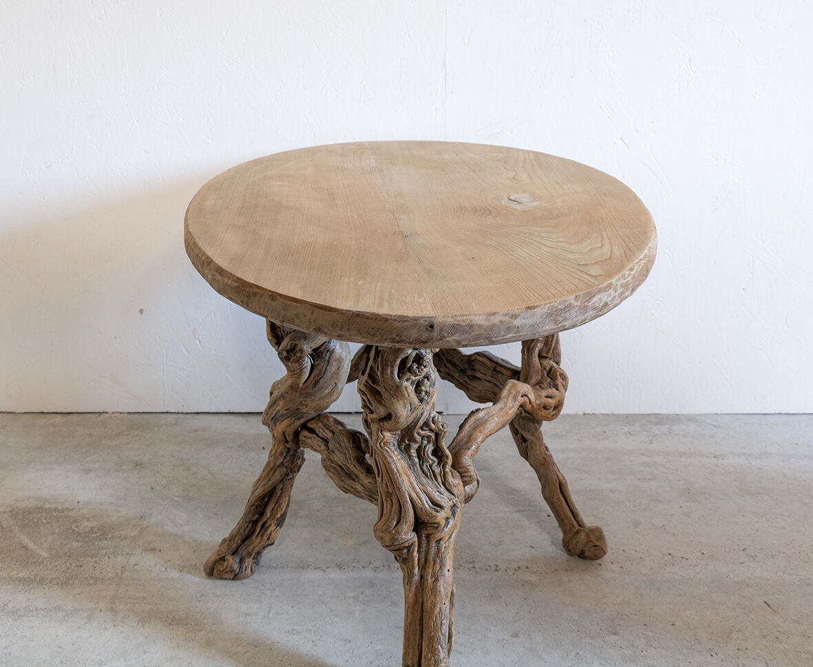 Coffee or extra table in raw wood