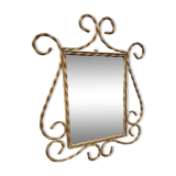 Gilded wrought iron mirror 52x64cm