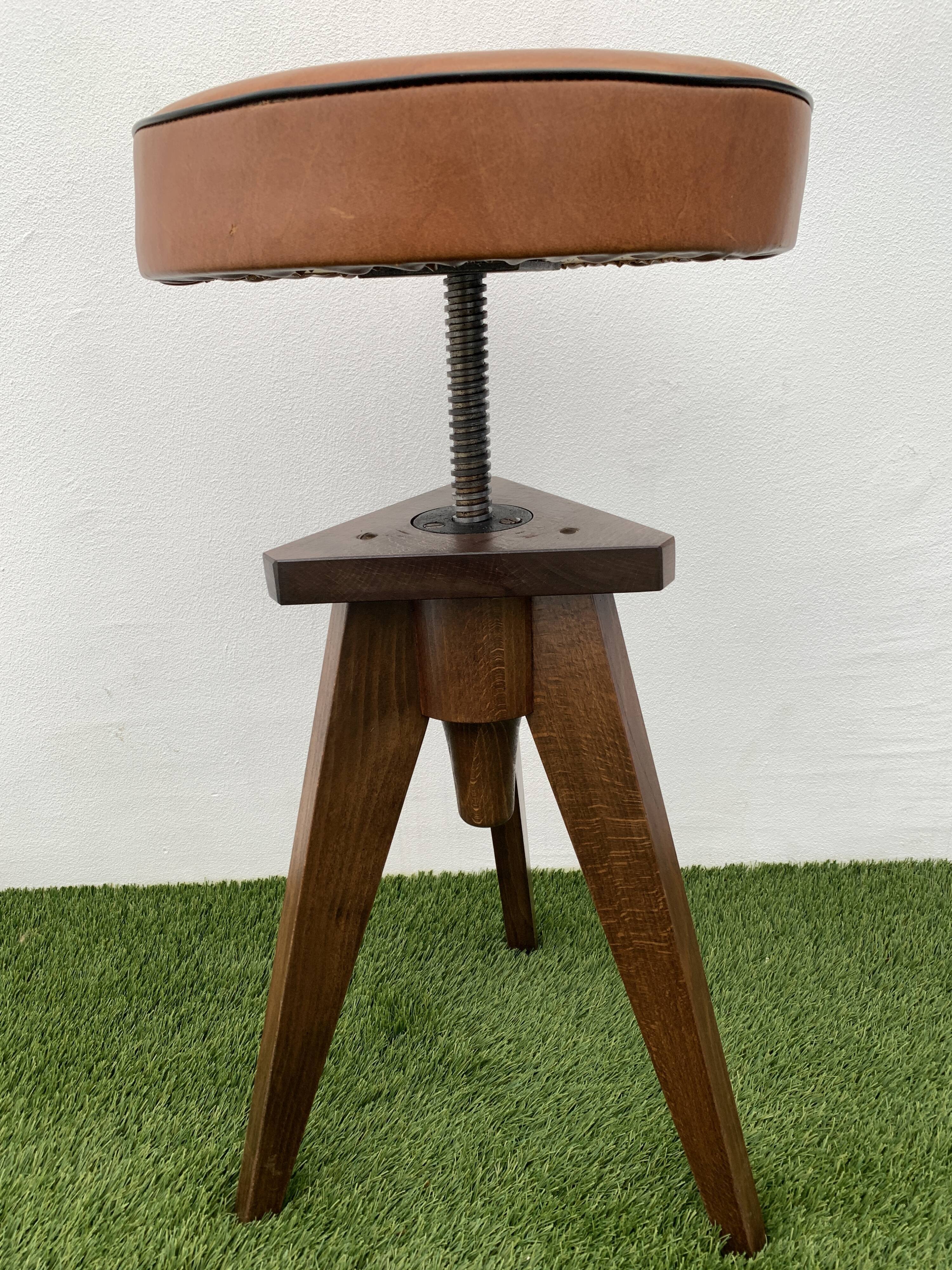 German piano stool, height adjustable, design Reiner Modell, 1950