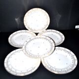 Niderviller set of 6 Empire plates and tureen in hard-paste porcelain with wheat decoration painted in gold, 1790