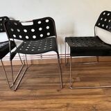 Set of 4 Black Omstak Chairs by Rodney Kinsman for Bieffeplast
