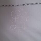 Drap ancien brodé main
