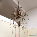 Antique Italian Chandelier Murano Glass Italy 1940s