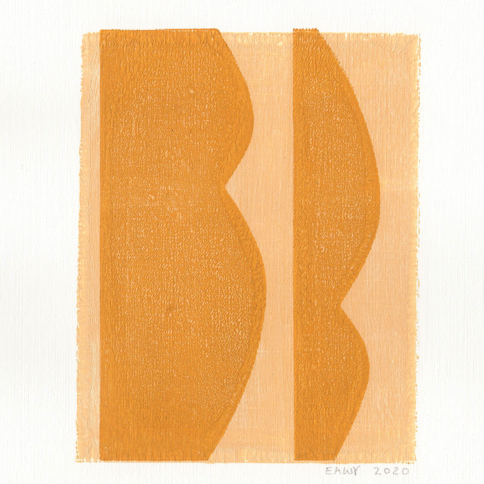 Monotype painting on paper - illustration Abstract Monotype painting on paper -M101 signed Eawy